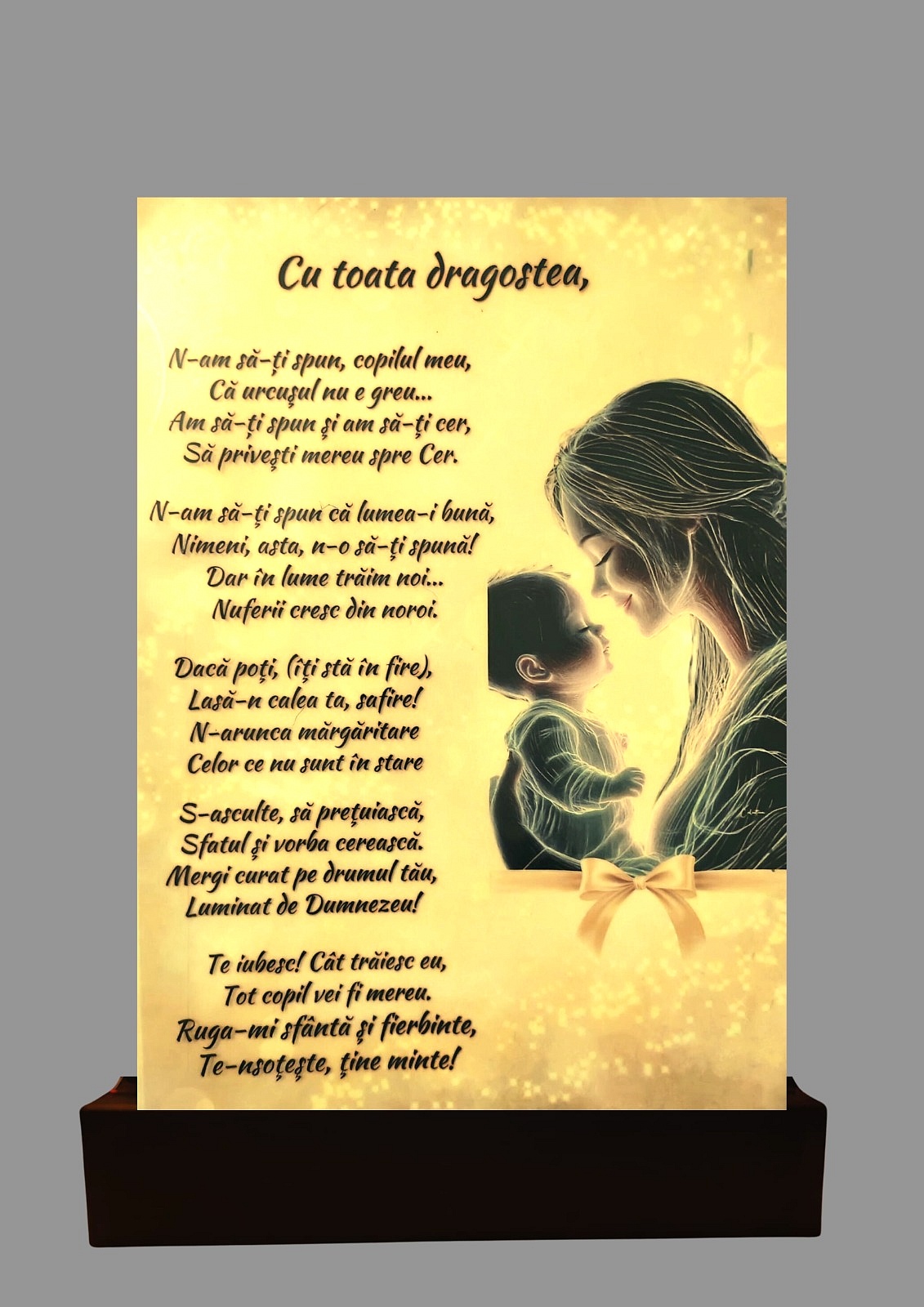 Plexiglas transparent led Dedicatie
